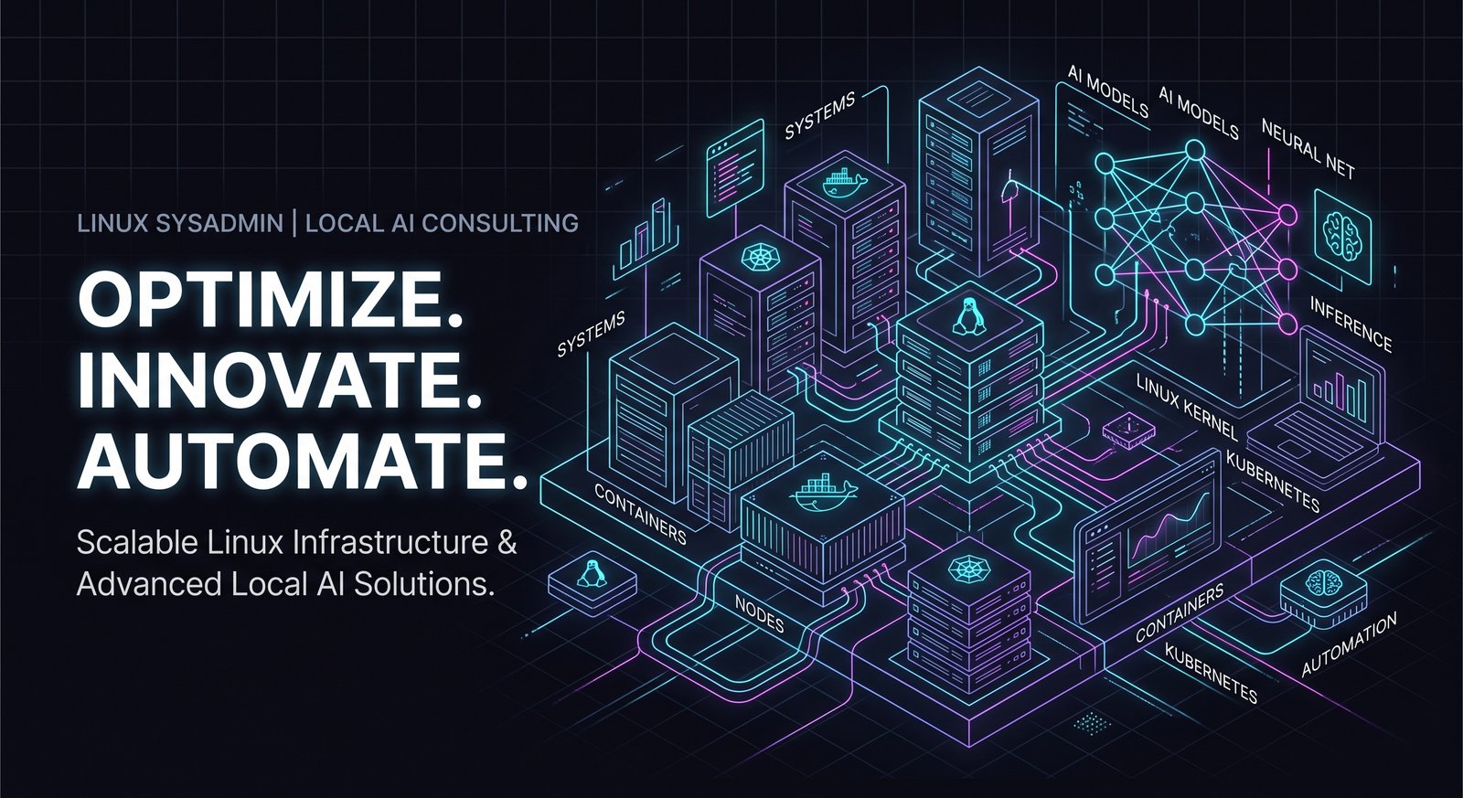 Linux Sysadmin and Local AI Consulting - Scalable infrastructure and containerized AI solutions.